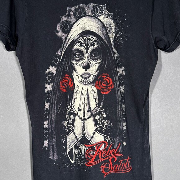 Rebel Saints Woman‎ Sugar Skull Rosary Cross Roses Size XL - Picture 4 of 12